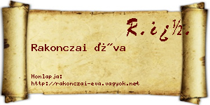Rakonczai Éva névjegykártya