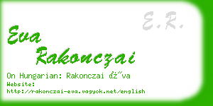 eva rakonczai business card